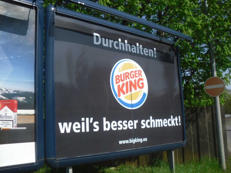 Werbeschild Dauerplakat für Burger King