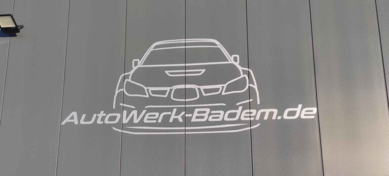 Autowerk-Badem.de Fassadenbeschriftung